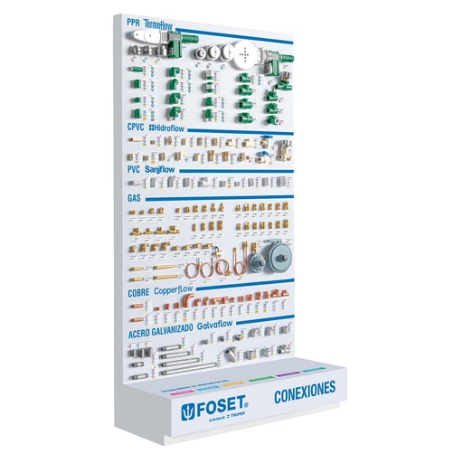 [55859] Exhibidor de piso para conexiones, Foset