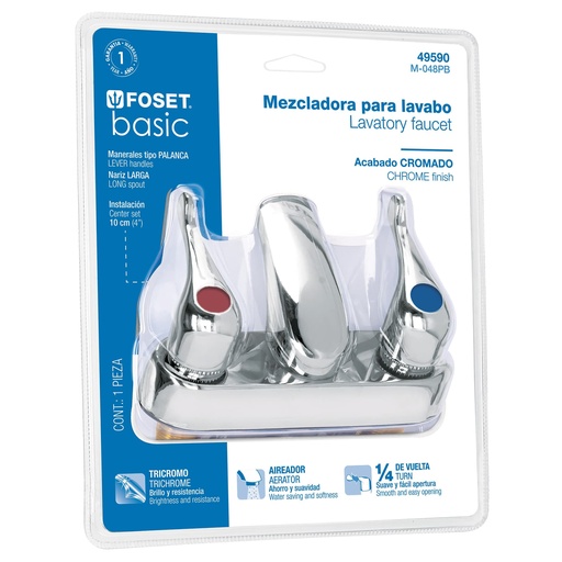 [49590] Mezcladora manerales palanca para lavabo, Foset Basic