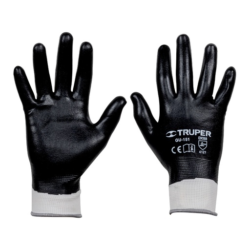 [18025] Guantes de poliéster con recubrimiento de nitrilo, CH,Truper