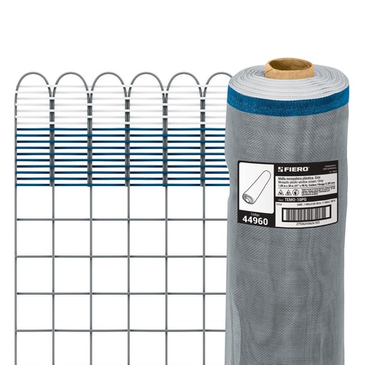 [44960] Rollo de 30 m x 1.05 m de malla mosquitera plástica gris