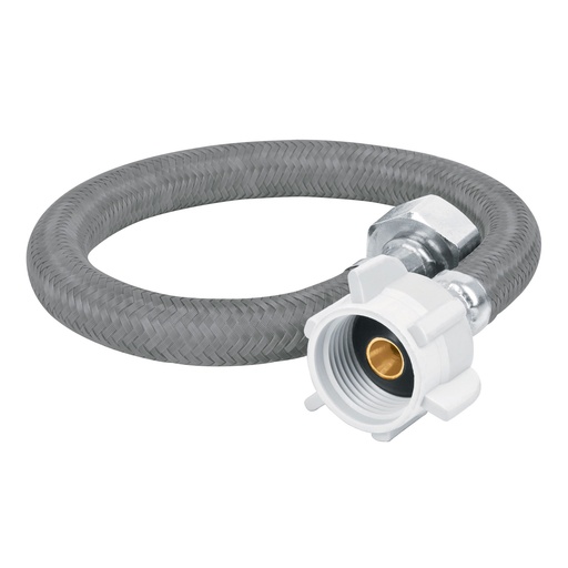 [49176] Manguera para WC, vinilo, 1/2'x7/8', 35cm, conector plástico