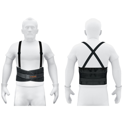 [14216] Faja lumbar con tercer cinturón, talla M, Truper