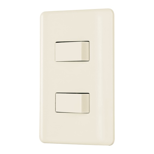 [26640] Placa armada, 2 interruptores, marfil, Volteck