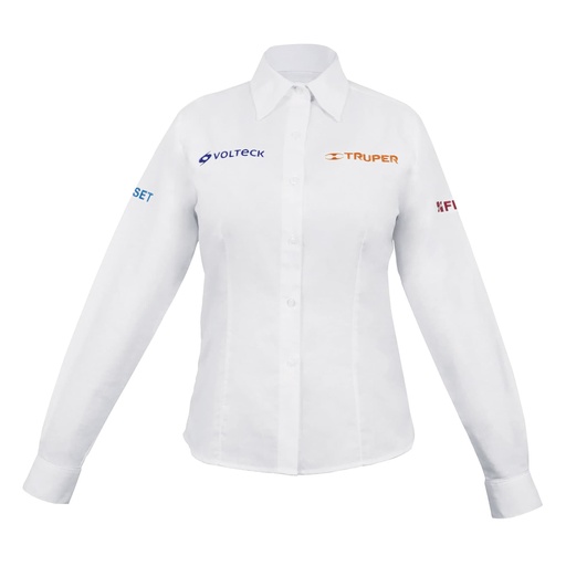 [63110] Camisa blanca para dama, manga larga talla XXG, Truper