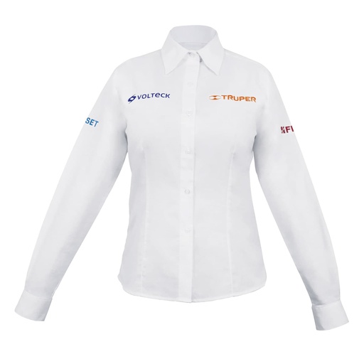 [63108] Camisa blanca para dama, manga larga talla G, Truper