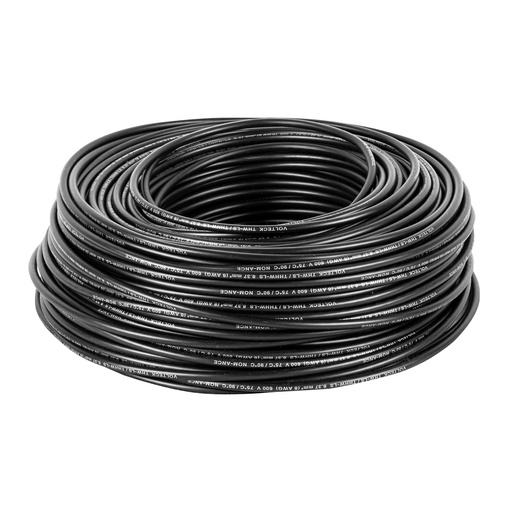 [46050] Rollo de 100 m de cable THHW-LS 8 AWG negro, Volteck